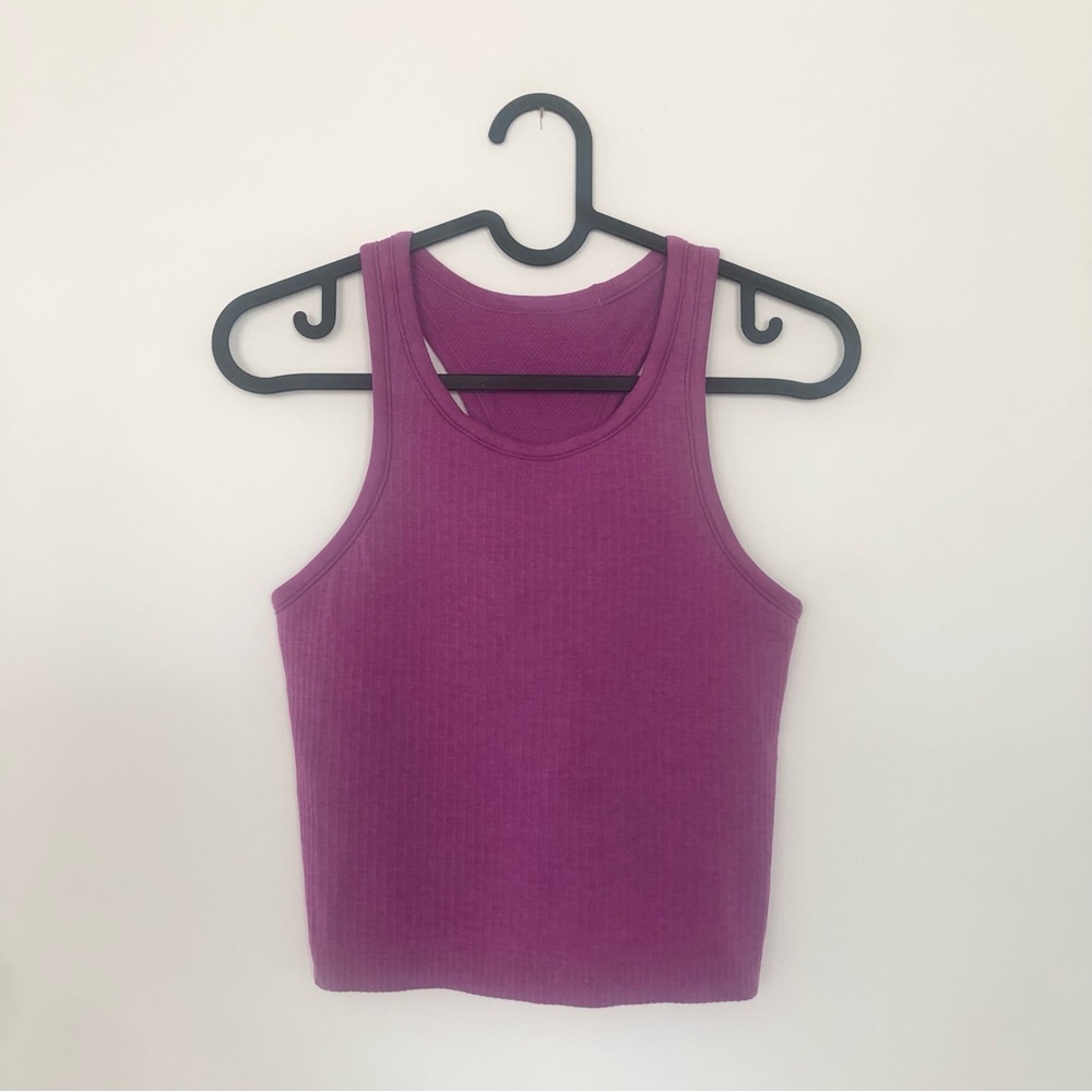 Lululemon Ebb to Street Racerback Cropped Tank Top Pink/Purple Size 4